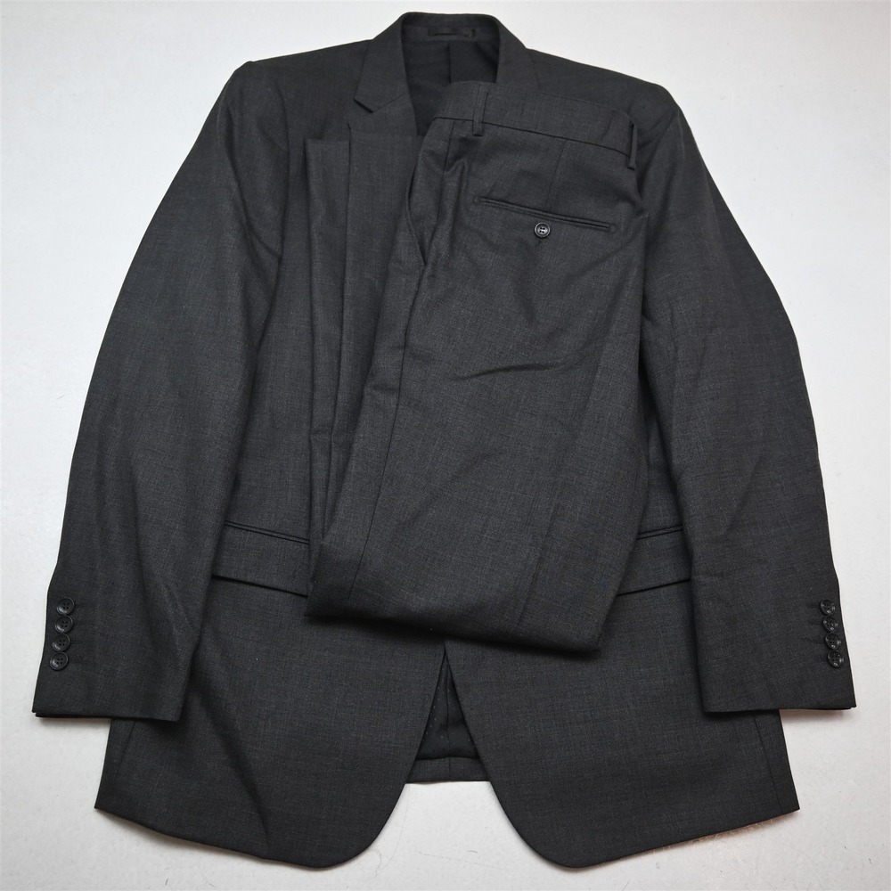 Mantoni 42L 36x34 Gray 100% Wool Mens Jacket Pants Suit